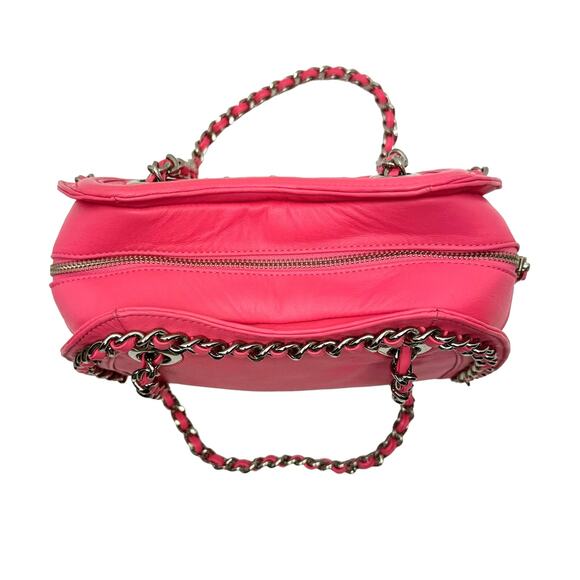 BODHI Monca Sweetheart Pink Leather Quilted Heart Chain Strap Small Bag Purse - Picture 4 of 10